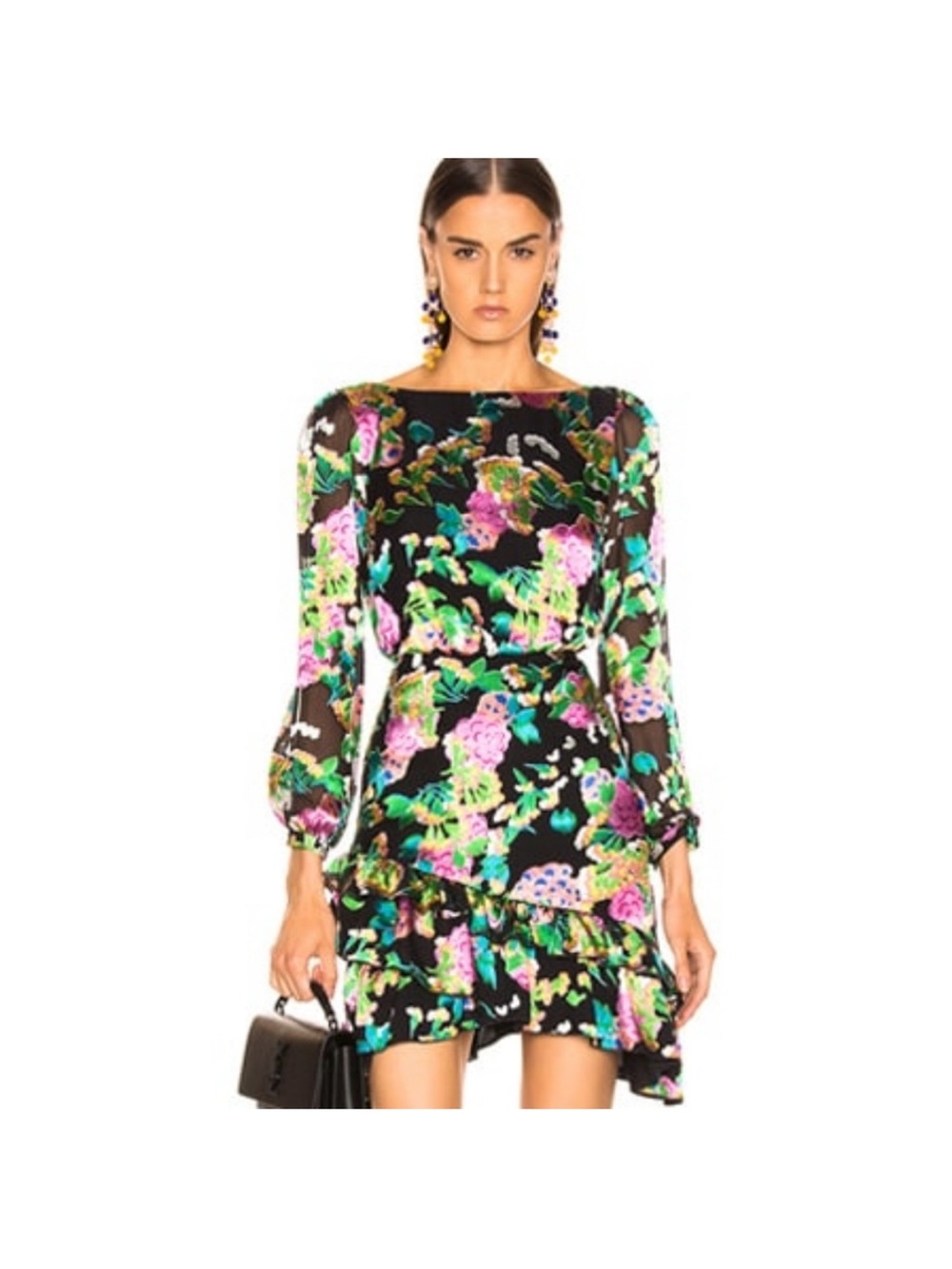 Saloni Felicia Dress Hydrangea floral print 8 perfect cond pet free home